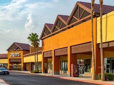 exterior of retail shopping center